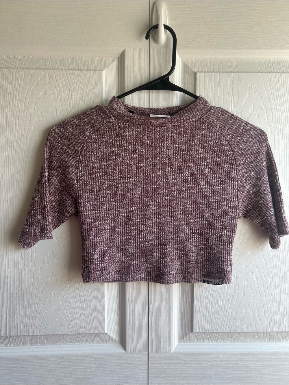 Gymshark Short Sleeve Crop Top Maroon Heather Size S